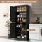 Black MDF Metal Kitchen Pantry Cabinet with 6 Tiers and Adjustable Shelves